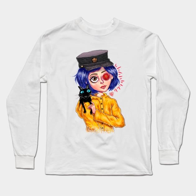 Coraline and Cat Long Sleeve T-Shirt by artemysa